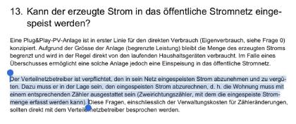 Verpflichtung der EVUs Solarstrom abzunehmen und zu vergüten